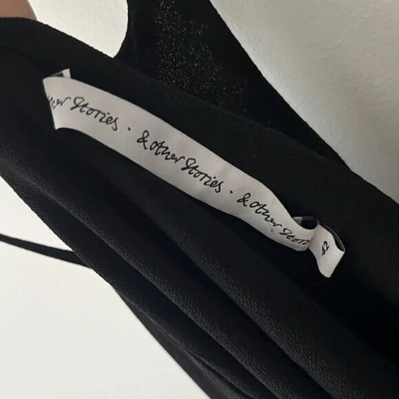 & Other Stories Black Strappy Back Midi Dress - Picture 3 of 4